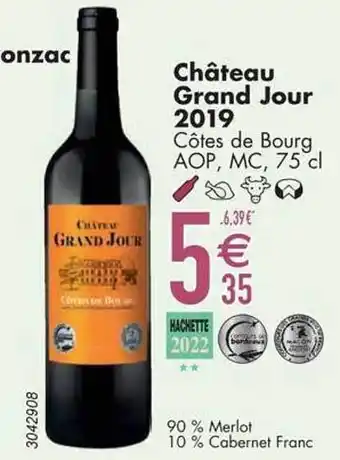 Château grand jour 2019 côtes de bourg aop