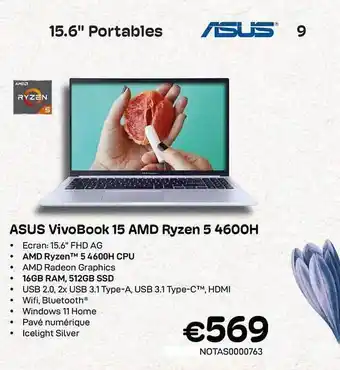 CompuDeals Asus vivobook 15 amd ryzen 5 4600h aanbieding