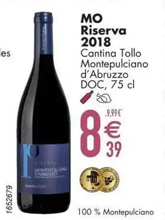 Mo riserva 2018 cantina tollo montepulciano d'abruzzo doc