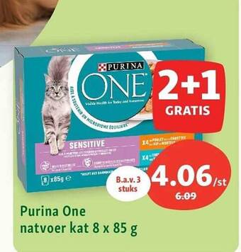 Maxi Zoo Purina one natvoer kat 8 x 85 g aanbieding