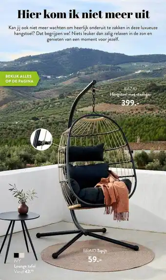 Casa Bazai hangstoel met staander aanbieding