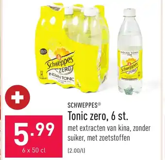 ALDI Schweppes tonic zero, 6 st. 6 x 50cl aanbieding