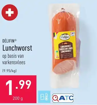 ALDI Delifin lunchworst 200g aanbieding