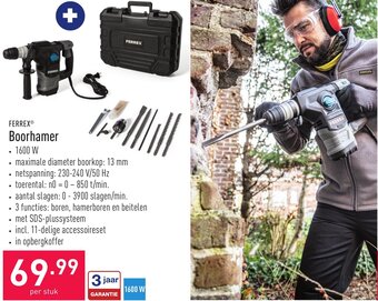 ALDI Ferrex boorhamer 1600W aanbieding