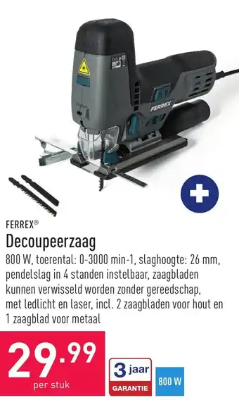 ALDI Ferrex Decoupeerzaag 800W aanbieding