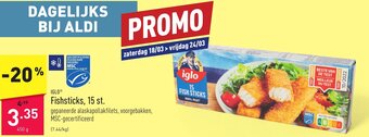 ALDI Iglo fishsticks, 15 st. 450g aanbieding