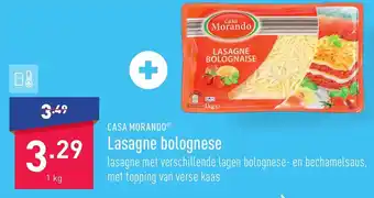 ALDI Casa morando lasagne bolognese 1kg aanbieding