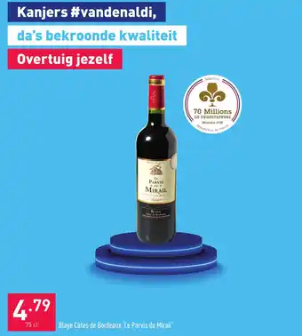 ALDI Blaye cotes de bordeaux 'Le parvis du mirail' 75cl aanbieding