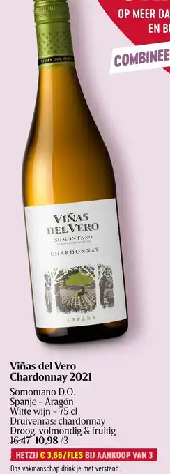 Delhaize Viñas del Vero Chardonnay 2021 Witte Wijn 75cl aanbieding