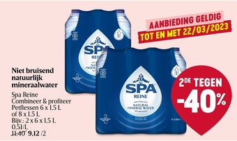 Spa Reine Niet Bruisend Natuurlijk Mineraalwater