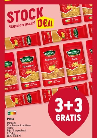 Delhaize Pasta panzani combineer & profiteer 500 g aanbieding