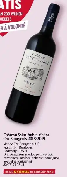 Château saint-aubin médoc cru bourgeois 2018/2019