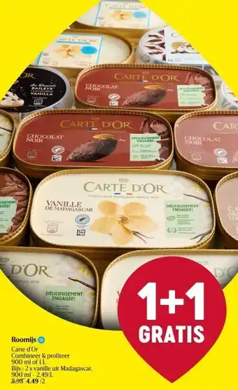 Delhaize Roomijs carte d’or combineer & profiteer 900 ml of 1 l aanbieding