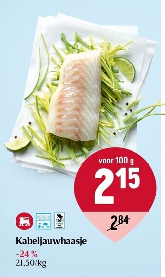 Delhaize Kabeljauwhaasje aanbieding