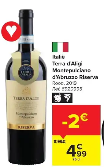 Terra d'Aligi Montepulciano d'Abruzzo Riserva Rood 2019 75cl