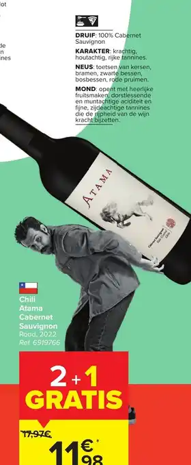 Atama Cabernet Sauvignon Rood 2022 3 Flessen van 75cl