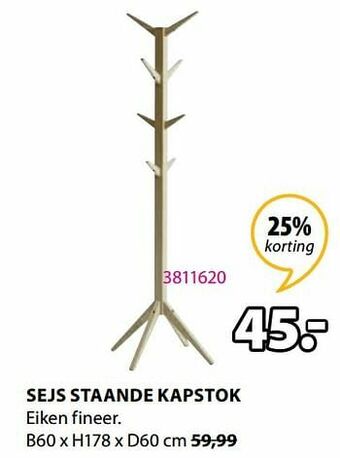 Jysk Sejs staande kapstok aanbieding