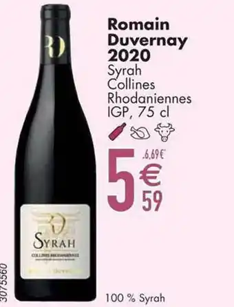 Romain duvernay 2020 syrah collines rhodaniennes igp
