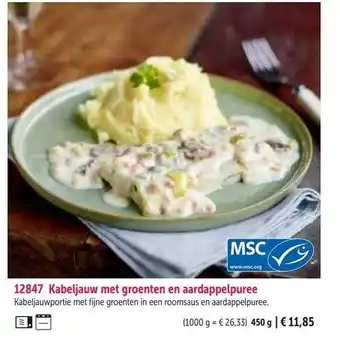 Bofrost Kabeljauw met groenten en aardappelpuree aanbieding