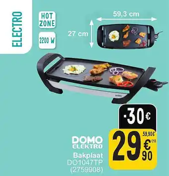 Domo elektro bakplaat