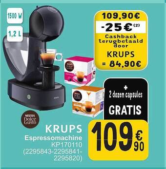 Cora Krups espressomachine aanbieding