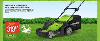 HandyHome Greenworks tools grasmaaier op accu 'g40lm41k2x' aanbieding