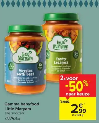 Carrefour Little Maryam gamma babyfood 2 x 190 g aanbieding