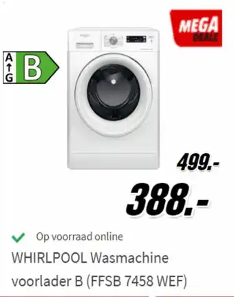MediaMarkt Whirlpool wasmachine B (FFSB 7458 WEF) aanbieding