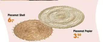 Kwantum Placemat shell, placemat papier aanbieding