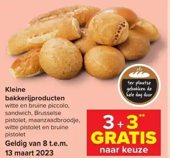 Carrefour Kleine bakkerijproducten 3+3 gratis aanbieding
