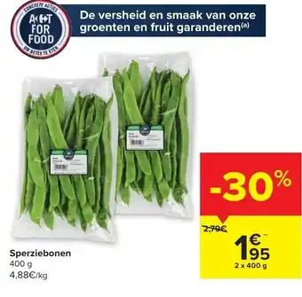 Carrefour Sperziebonen 2x400G aanbieding