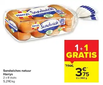 Harrys Sandwiches natuur 2x360G 1+1 gratis