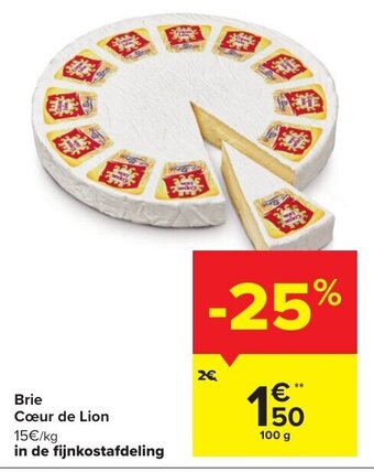 Carrefour Brie coeur de lion 100G aanbieding
