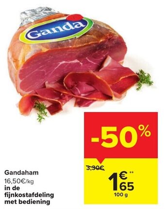 Carrefour Ganda ham 100G aanbieding