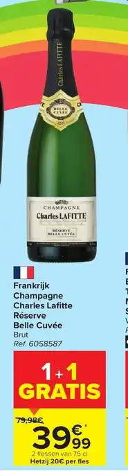 Carrefour Charles Lafitte Réserve Belle Cuvée Champane Brut 2 Flessen van 75cl aanbieding