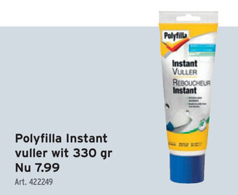 GAMMA Polyfilla instant vuller wit 330g aanbieding