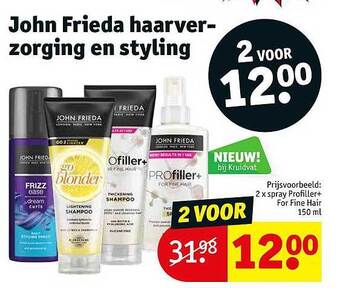 Kruidvat John frieda haarverzorging en styling aanbieding
