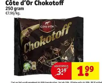 Kruidvat Côte d'or chokotoff aanbieding