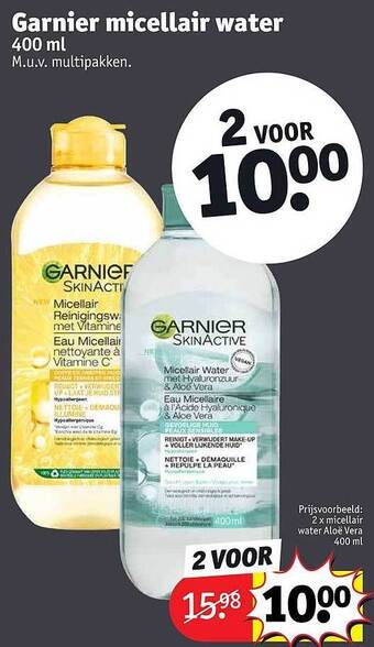 Kruidvat Garnier micellair water aanbieding