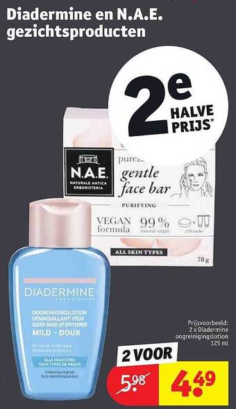 Kruidvat Diadermine en nae gezichtsproducten aanbieding