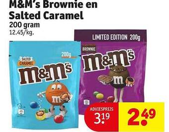 Kruidvat M&m's brownie en salted caramel aanbieding