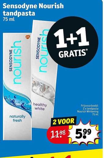 Kruidvat Sensodyne nourish tandpasta aanbieding