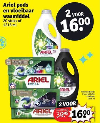 Kruidvat Ariel pods en vloeibaar wasmiddel aanbieding