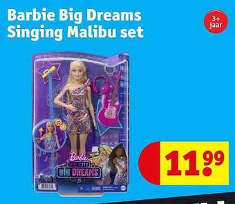 Kruidvat Barbie big dreams singing malibu set aanbieding