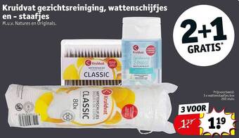 Kruidvat Kruidvat gezichtsreiniging, wattenschijfjes en staafjes aanbieding