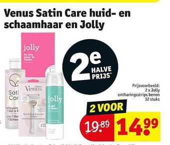 Kruidvat Venus satin care huid en schaamhaar en jolly aanbieding