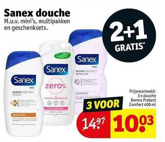 Kruidvat Sanex douche aanbieding