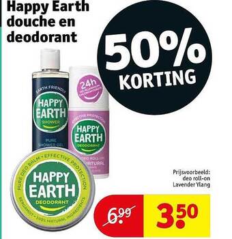 Kruidvat Happy earth douche en deodorant aanbieding