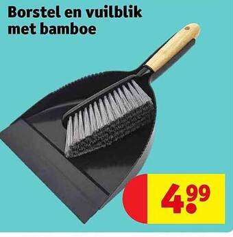 Kruidvat Borstel en vuilblik met bamboe aanbieding