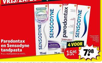 Kruidvat Parodontax en sensodyne tandpasta aanbieding